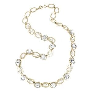 Lee Angel Neiman Marcus Women's Desiree Crystal Pearl Statement Necklace NIP 495